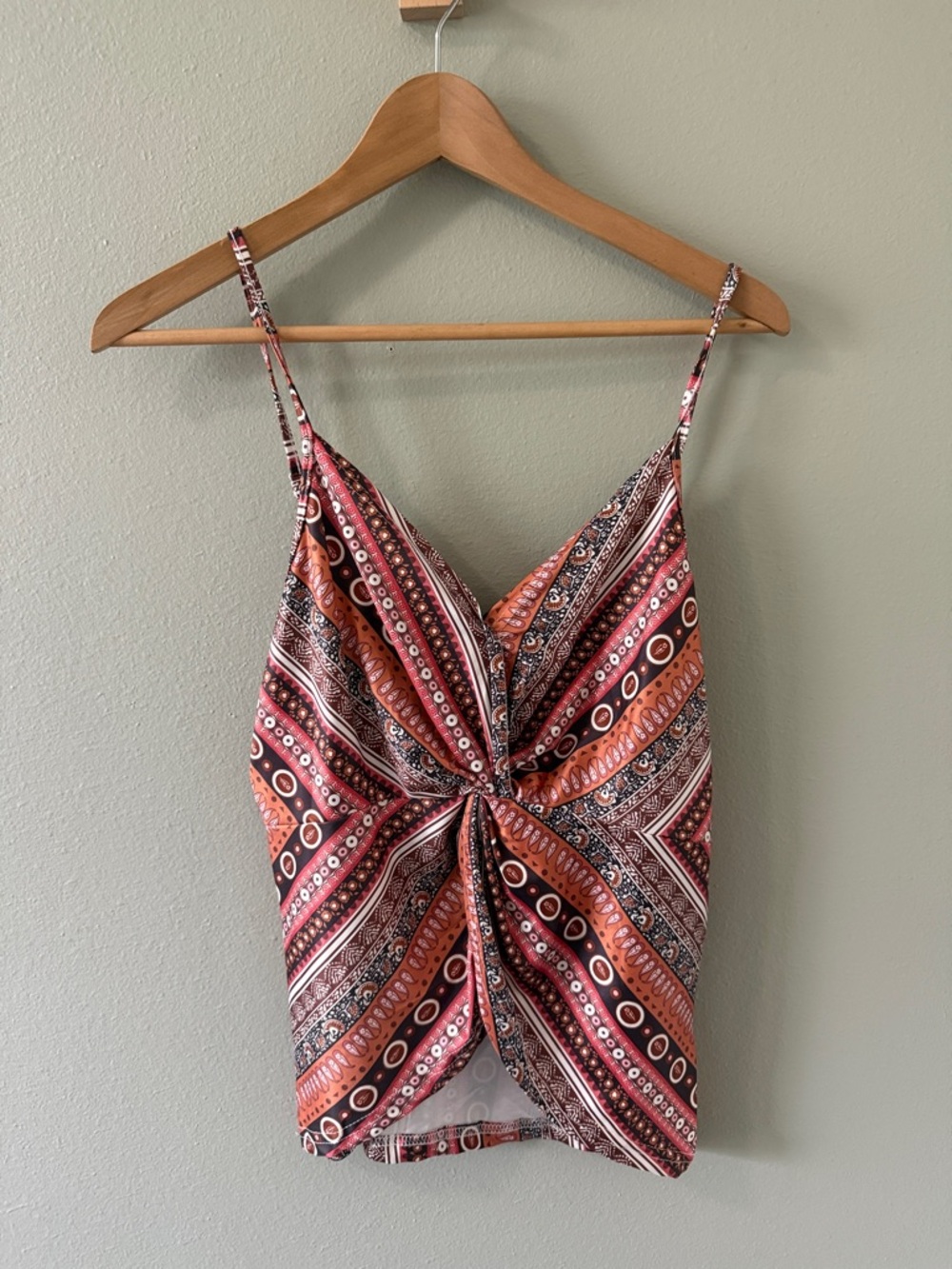 SHEIN Orange Multi Knotted Spaghetti Strap Cami